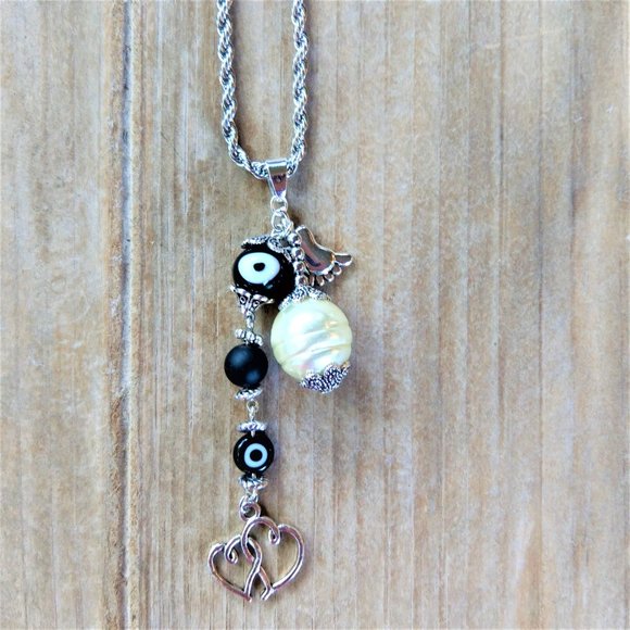 Amazon.com: Pregnancy & Conception Charm Necklace - Silver  Long Evil Eye Necklace/Pregnancy Necklace
